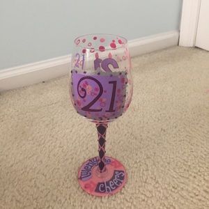 Lolita 21st birthday wine glass